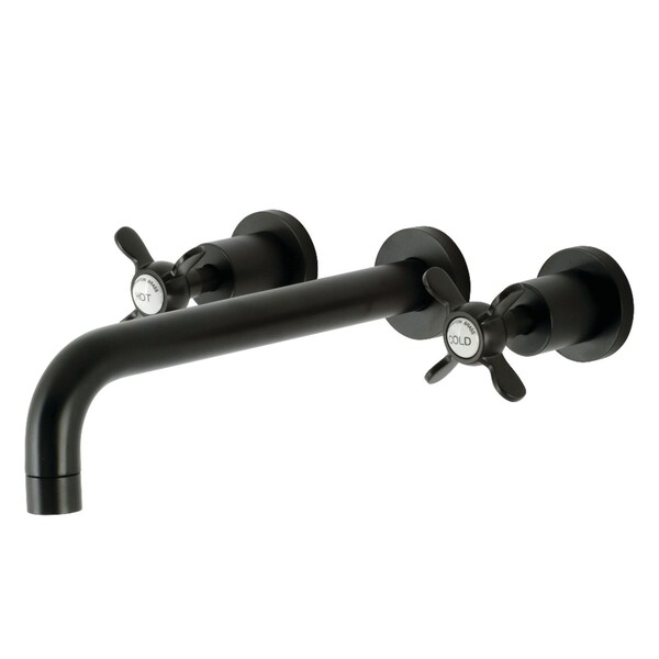 Kingston Brass KS8020BEX Two-Handle Wall Mount Tub Faucet, Matte Black KS8020BEX - main